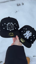 Pearl Embellished Fitted Cap